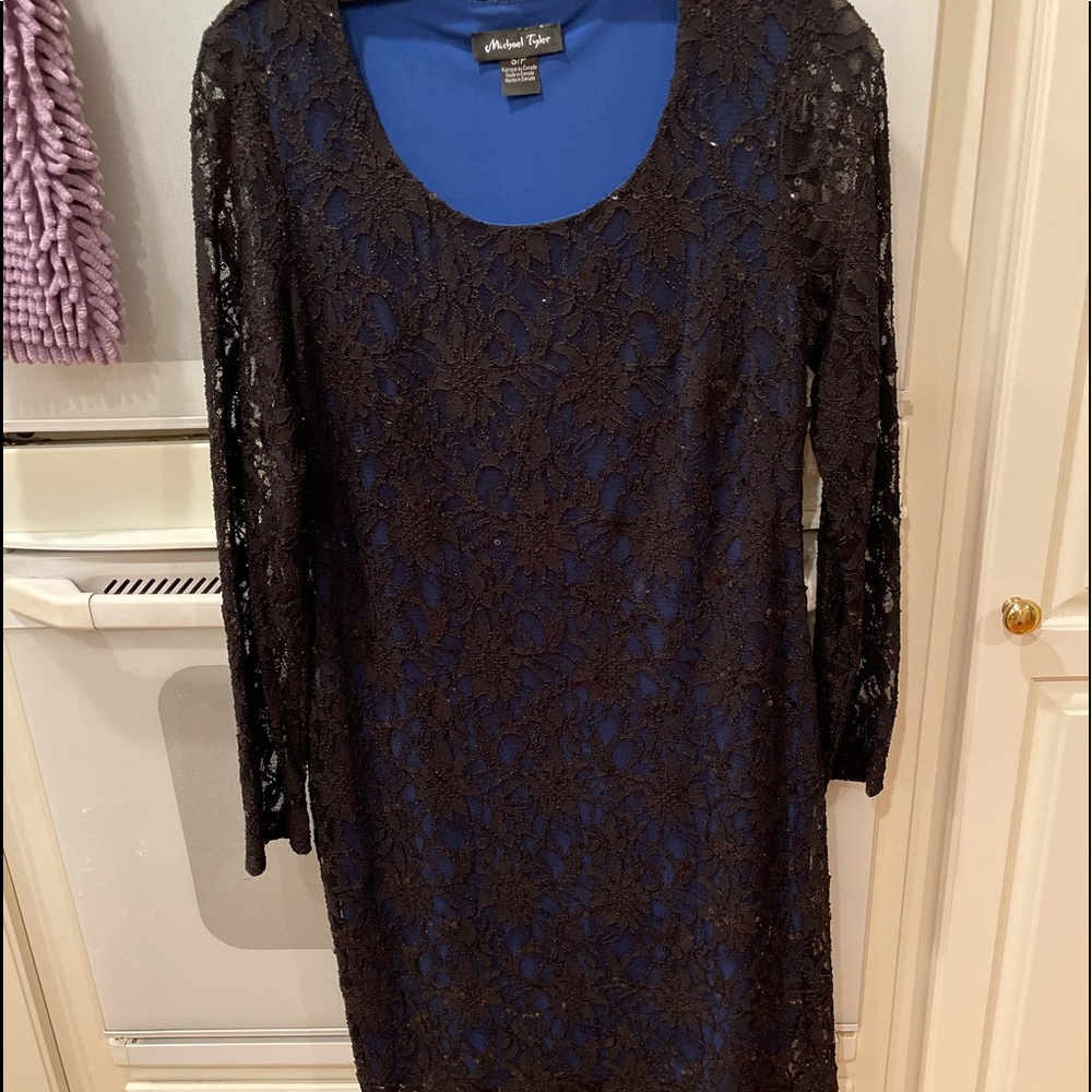 Black Lace Sequin Cocktail dress